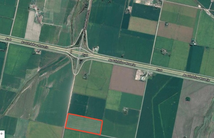 venta campo 17 has. ideal para loteo o centro de distribución. ubicado en el ingreso a canada de gomez, por la autopista rosario-cordoba.
