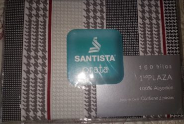 vendo sábanas santista prata 1 1/2 plaza 150 hilos