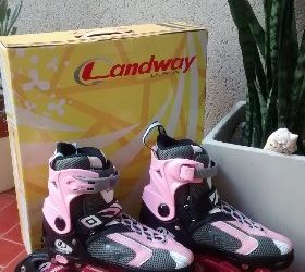 vendo roller extensible con base de aluminio. talle 37/40. color rosa y gris. tiene solo dos usos.