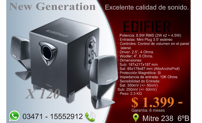 parlantes de gran calidad de armado y sonido. diferentes marcas y modelos.