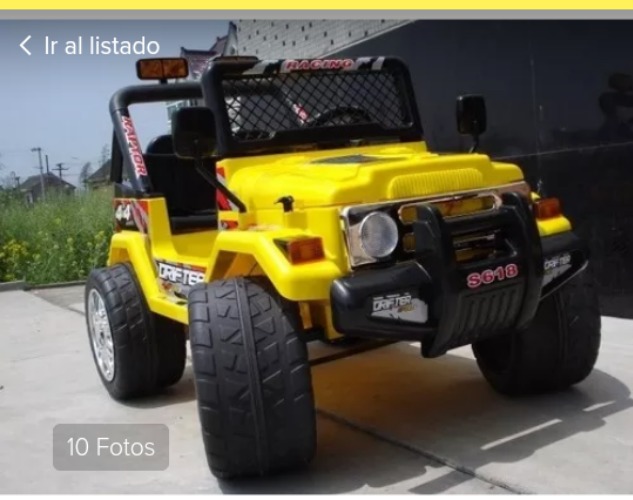 entrada mp3 ( musica), cinturon d segurida, luces, 2 velocidades, marcha atras, control remoto, bateria 12 volt, hasta 40 kg, medidas 110×78×70cm…
