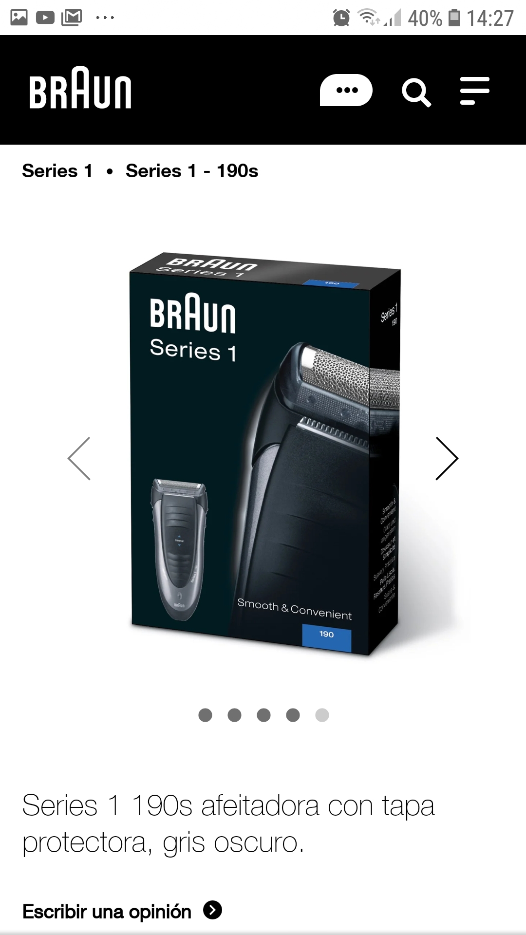 AFEITADORA BRAUN SERIES 1 190S